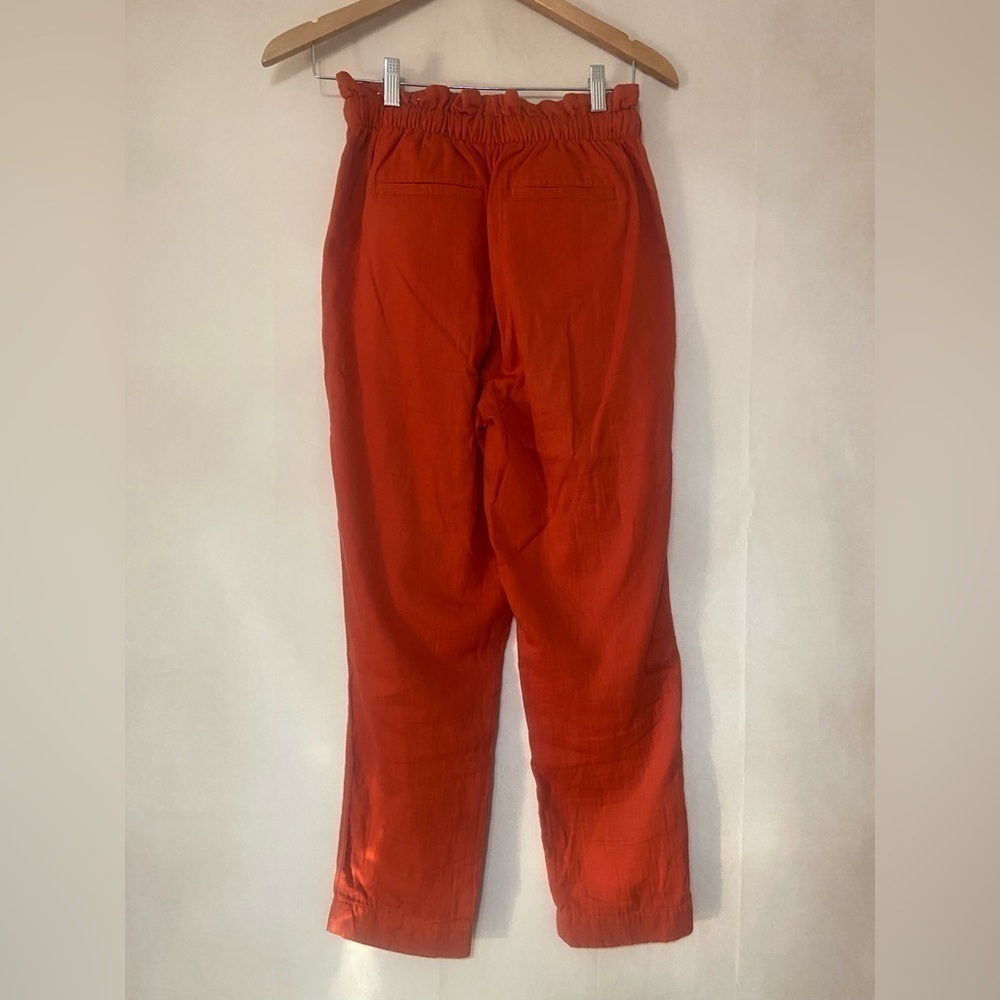 Loft women's XS high rise straight pull on paperbag style pants EUC - Picture 3 of 6